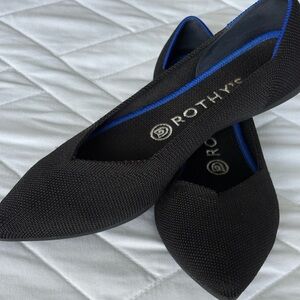 Rothy’s The Pointe Ballet Flat Shoes Black Size 8 Women’s